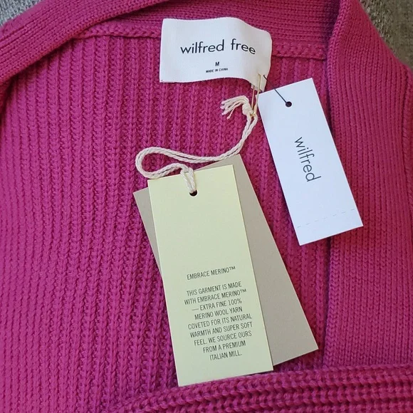 Aritzia Wilfred Free Unwind Italian Merino Wool Waist Cardigan M - Picture 5 of 8